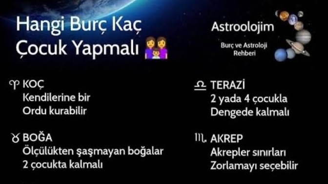 Burcuna göre kaç çocuk yapmalısın?