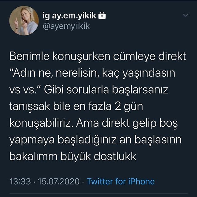 Tanışmak istediğiniz birine attığınız ilk mesaj ne olur?