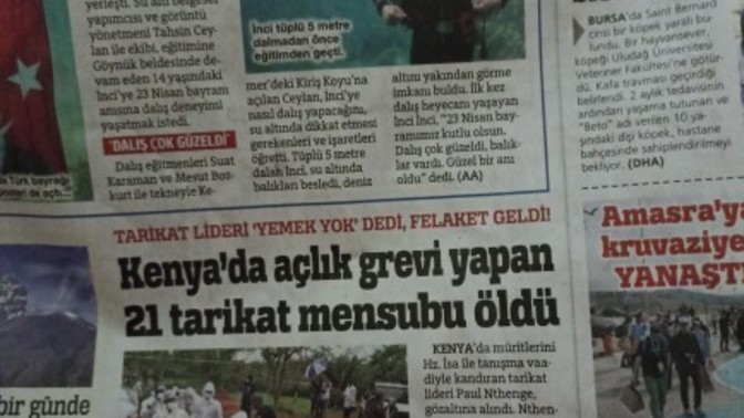 Hz isa ile tanışma vaadiyle kandırılan 21 tarikat mensubu açlık grevi yapmaları sebebiyle ölmüş nasıl böyle şeylere inanıyorlar?