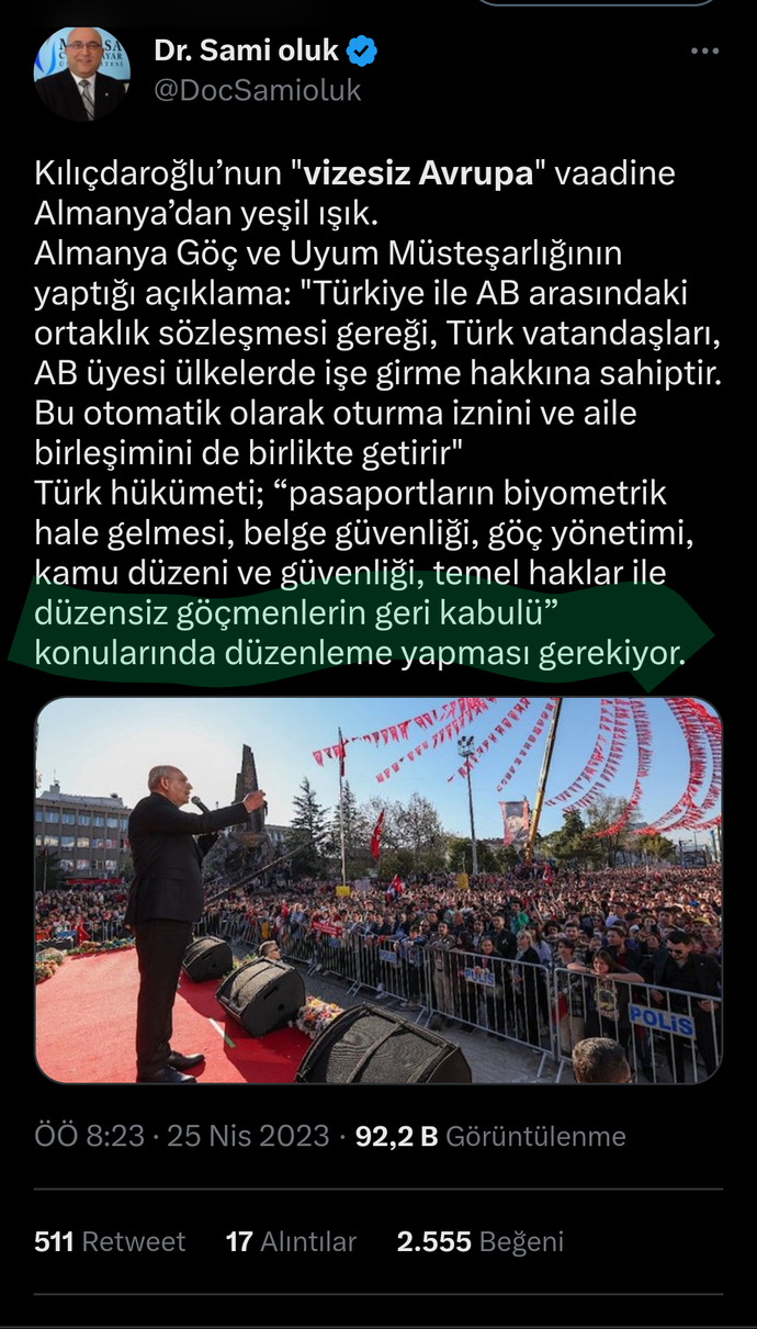Kemal Kılıçdaroğlunun Vizesiz Avrupa vaadine Almanyadan resmen yeşil ışık geldi. Düşünceleriniz nedir?