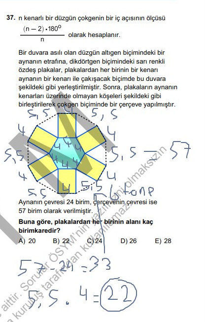 TYT Matematik 2022/37. Soru Çözümü Doğru mu?
