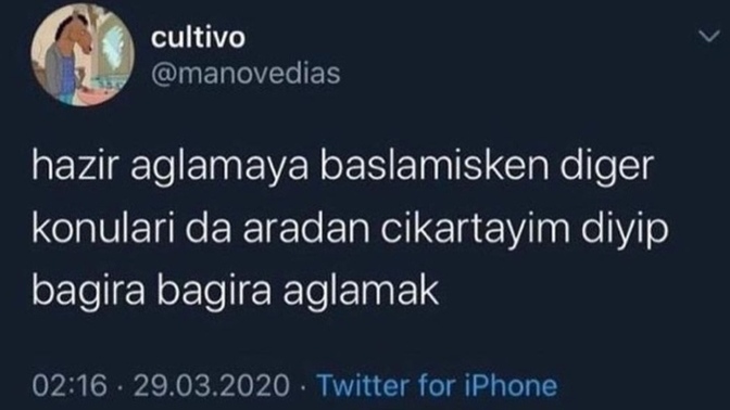 Ağlarken aklınıza başka şeyler getirip ağlamaya devam ettiğiniz oldu mu 😂?