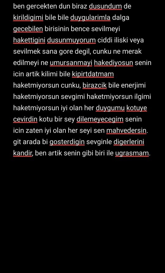Ayrılmak için bu mesaj nasıl?