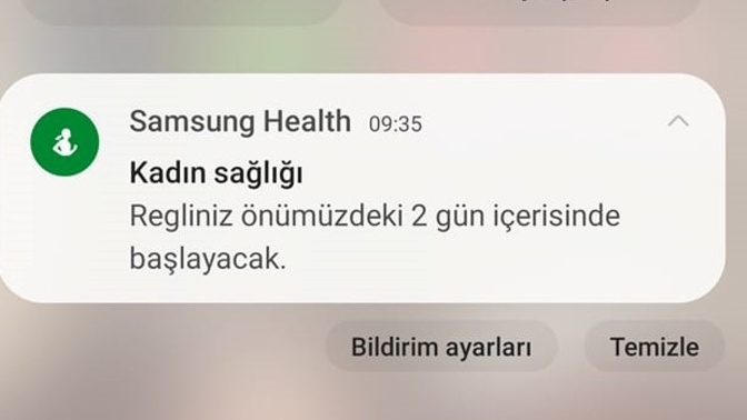 Telefonuma regl bildirimi geldi, ne alaka?