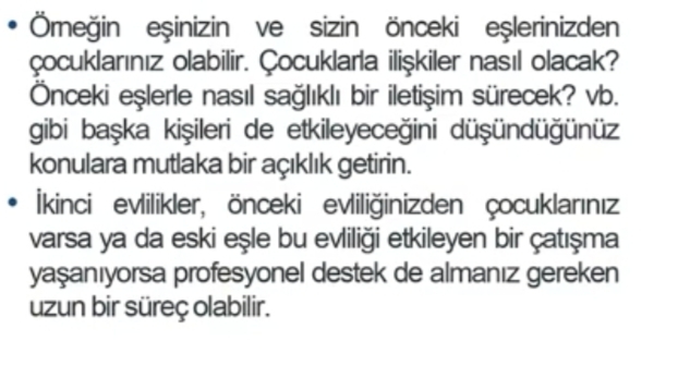 Olası durumda ikinci evlilik yapma şansınız olursa neleri ön plana alırsınız?