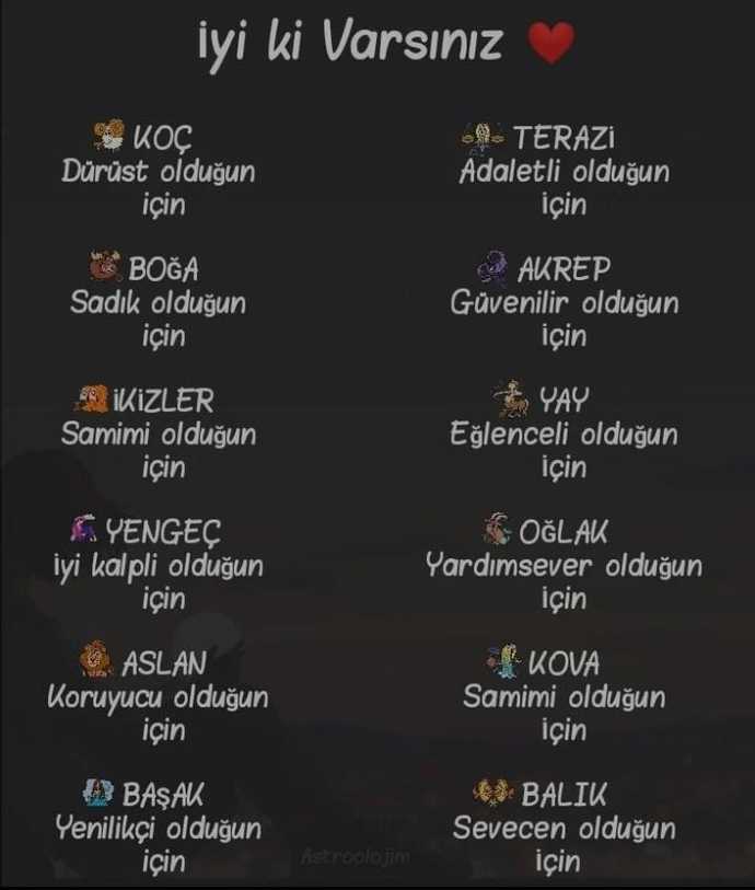 Burcunuza göre, siz ne için iyi ki varsınız?