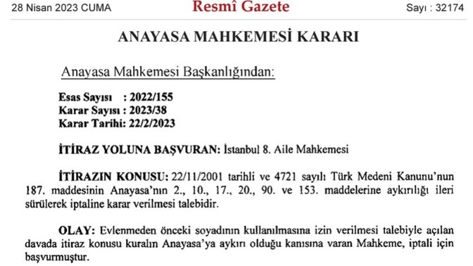 Medeni kanunda değişiklik. Artık kadınlar kocasının soyadını almak zorunda değil. Ne düşünüyorsunuz?