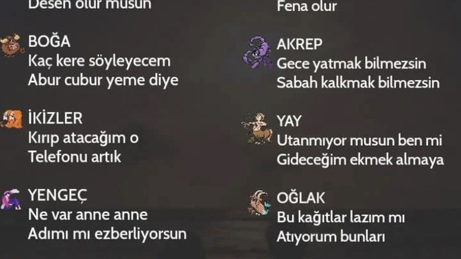 Burçların en çok yediği anne azarları nelerdir?