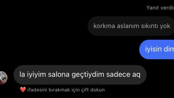 Birlikte video izlerken bir anda gitti ve sordugum icin verdigi tepkiye bakin. Neden sizce?