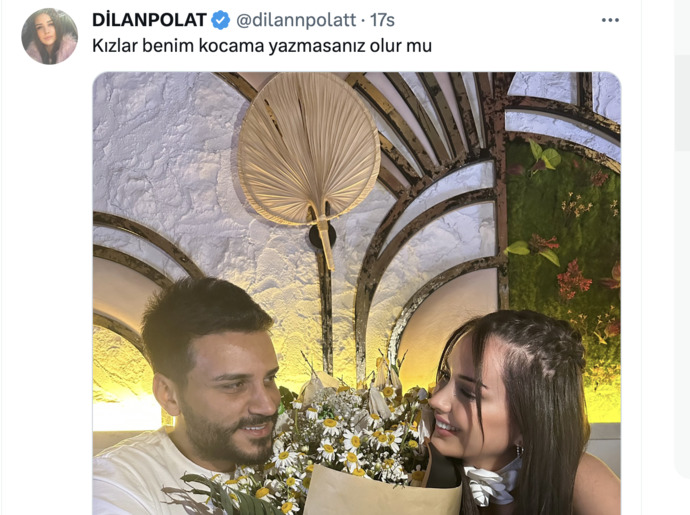 Dilan Polat Kızlar benim kocama yazmasanız olur mu diye paylaşım yaptı. Kocayı sahiplenmede Dilan Polat gibi mi olmak lazım?
