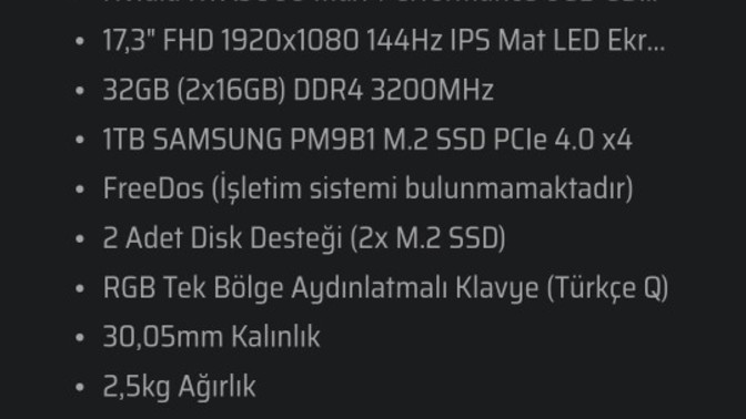 MONSTER Tulpar T7 V20.5.6 17,3 nasıl bir laptop?