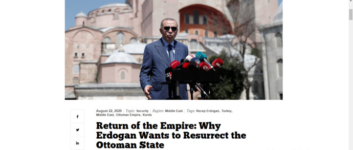 The National İnterestin Erdoğanın yüksek hedeflerini anlatıyor. Ve diyor ki neden?