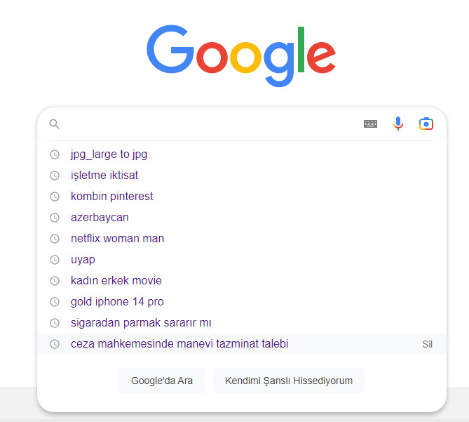 Son Google aramalarınız nedir?
