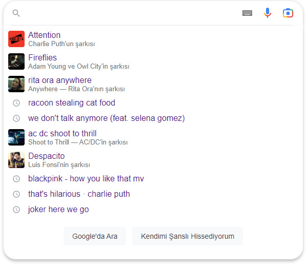 Son Google aramalarınız nedir?
