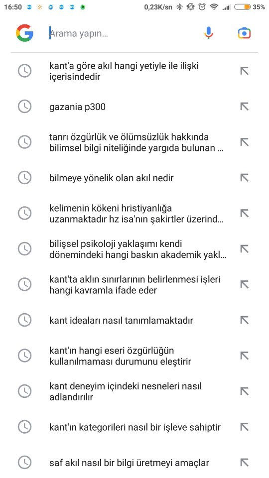 Son Google aramalarınız nedir?