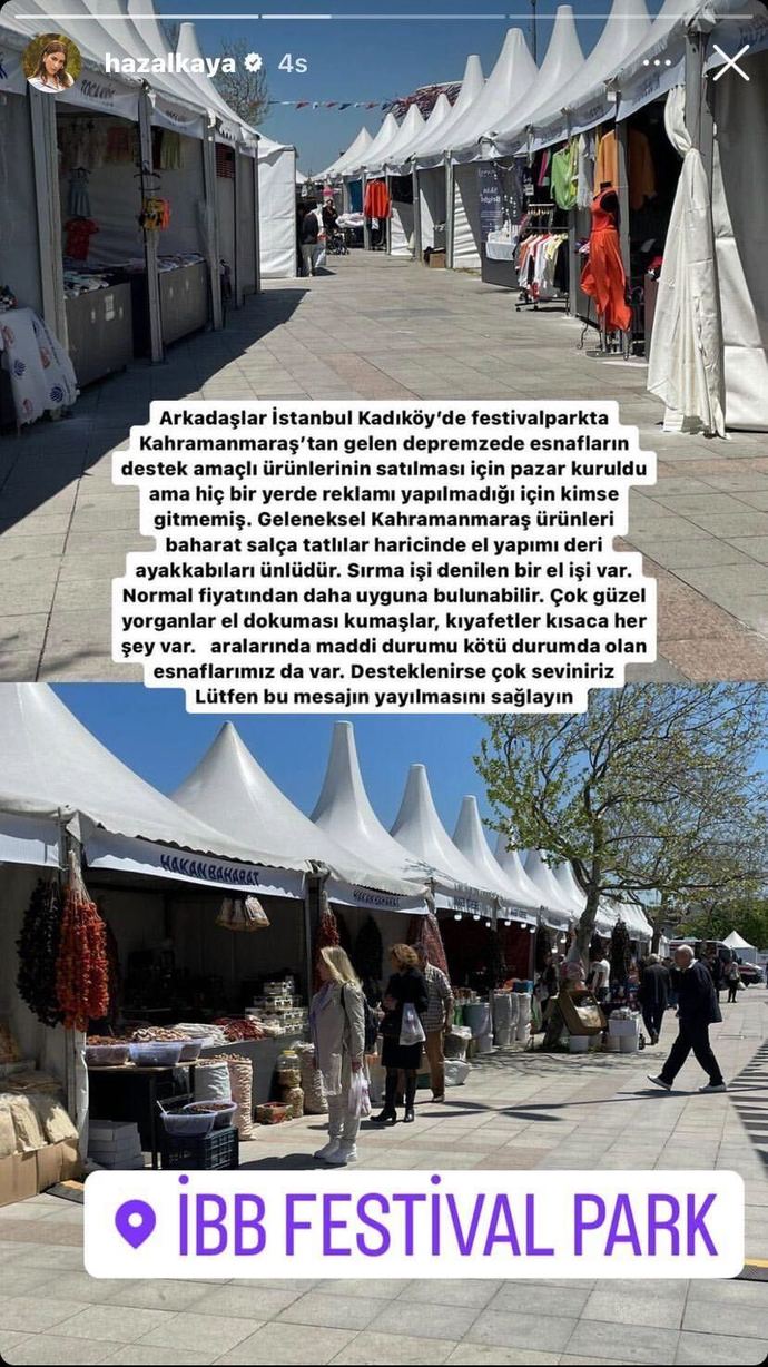 Hazal Kaya, depremzede esnafların destek amaçlı pazar kurduğunu ama reklamı yapılmadığı için kimsenin gitmediğini söylemiş. Bu durum hakkında ne düşünüyorsunuz?