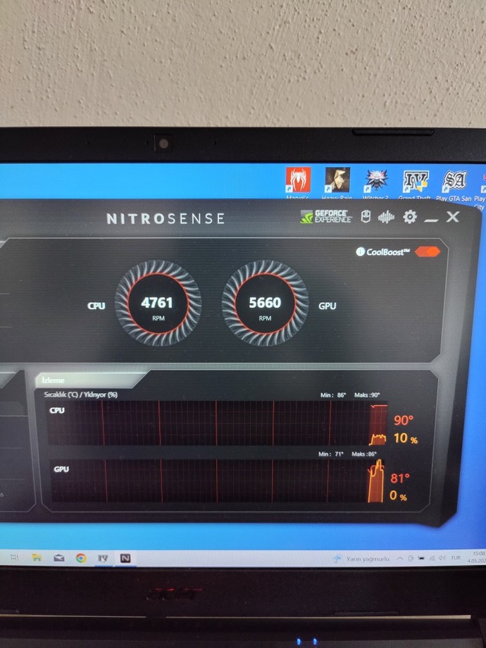 Yeni oyuncu laptobı aldım oyun oynarken 90 dereceyi görüyor normal midir?
