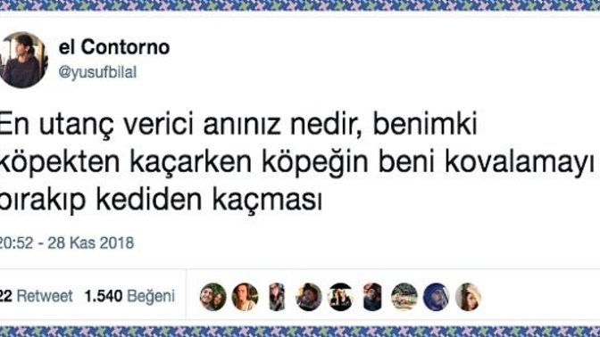 Hayatındaki en utanç verici olay neydi?
