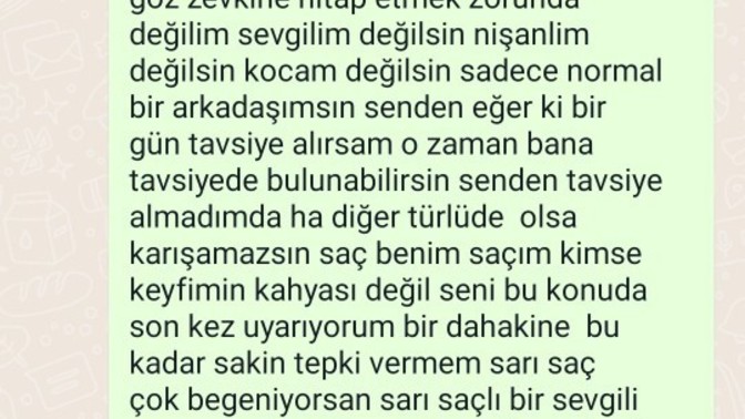 Saç rengimi değiştirmemi söyleyen biri için bu tepkimde haklı mıyım sizce?