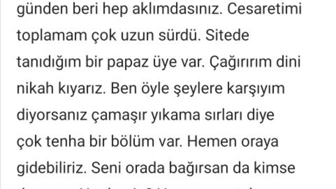Size de burada özel mesaj yolu ile yürüyolar mi? Bu teklife ne demeliyim?