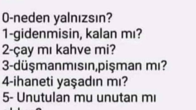 Telefon numaranızın son rakamına çıkan soruyu cevaplarmısınız?