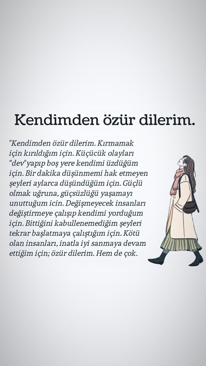 Kendinizden özür dilemeniz gereken konular var mı?