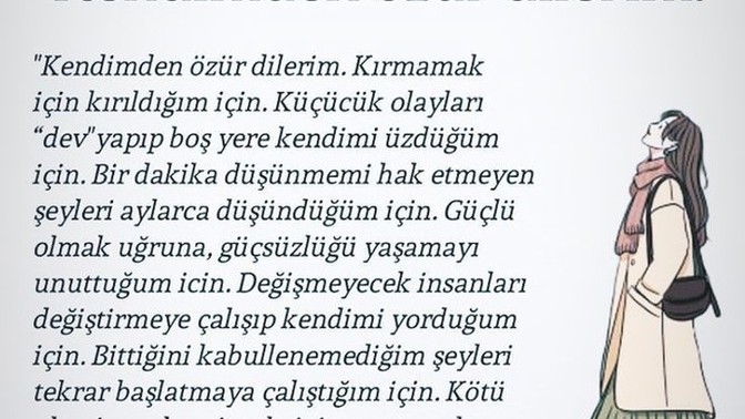 ﻿Kendinizden özür dilemeniz gereken konular var mı?