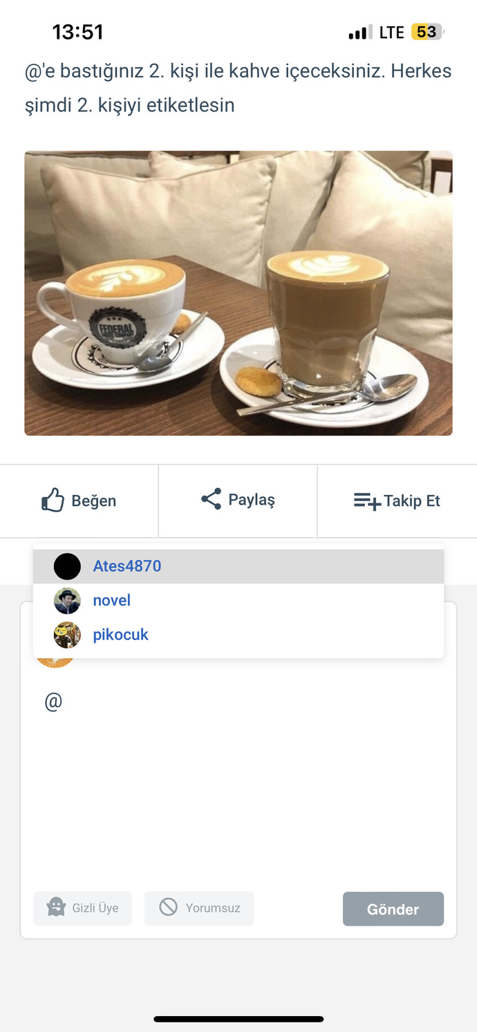 Kiminle kahve içeceksiniz?