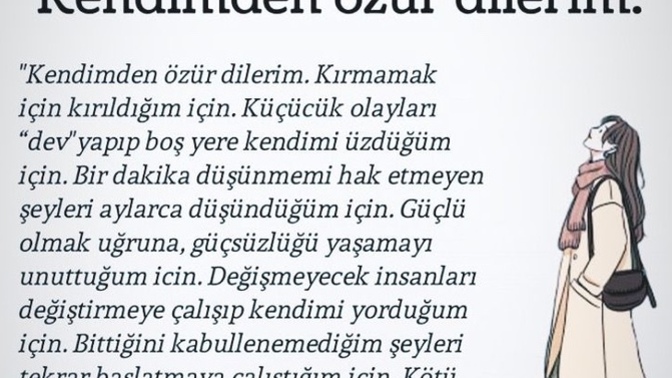 Kendinizden özür dilediniz mi?