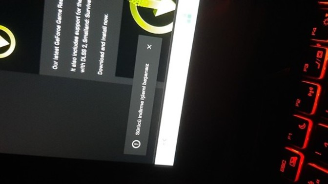 Nvidia Sürücüsü indirme işlemi başarısız hatası?