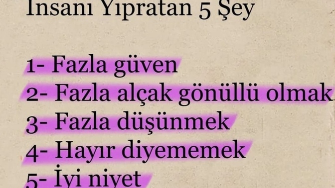 Sizi yıpratan şey nedir?