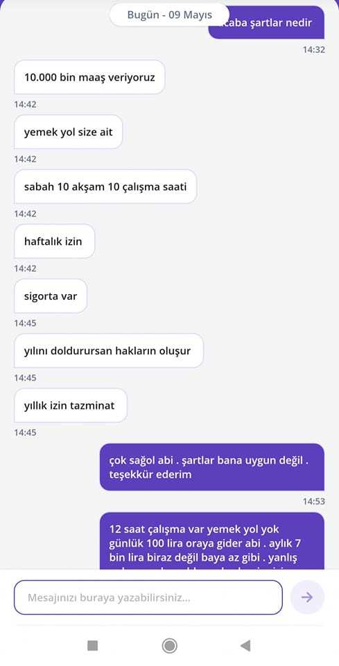 Bu iş şartlarında çalışılır mı?