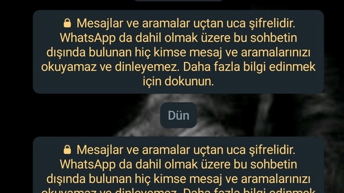 Whatsapp sohbet ekranında bu yazı neden ya da ne yapıldığında çıkıyor arkadaşlar?
