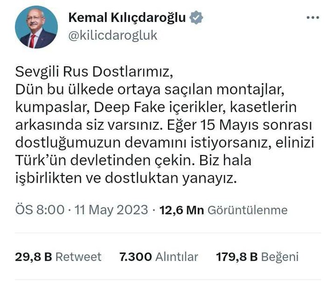Kemal Kılıçdaroğlunun kumpas ve montajlarla ilgili attığı tweet hakkında ne düşünüyorsunuz?