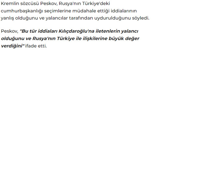 Kılıçdaroğlu mu doğruyu söylüyor Kremlin mi ?