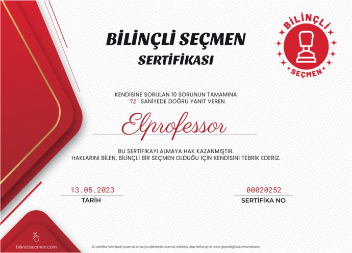 Oyunuzu kullanmadan önce Bilinçli Seçmen Sertifikası aldınız mı?