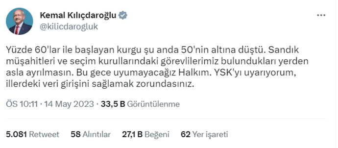 Moraller nasıl seçimi izlemeye devam ediyor musunuz?
