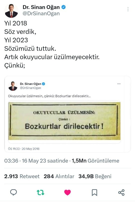 Sinan ogana oy veren var mı?