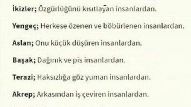 Burçların nefret ettikleri insan tipi nedir?