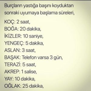 Burcuna göre başını yastığa koyduktan sonra ne kadar sürede uyursun?