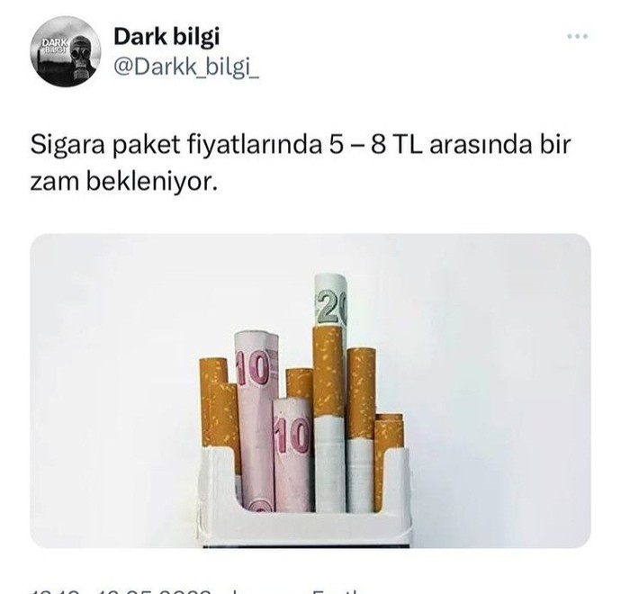 Sigaraya 8 tl zam geliyormuş ne düşünüyorsunuz?