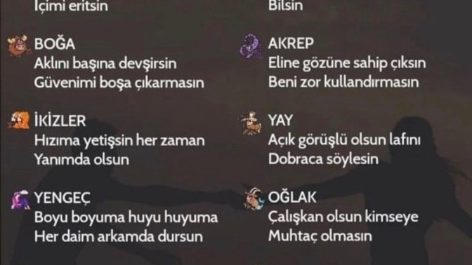 Burçlar ilişkide karşı taraftan neler bekler?