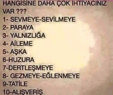 Hangisine daha çok ihtiyacınız var?