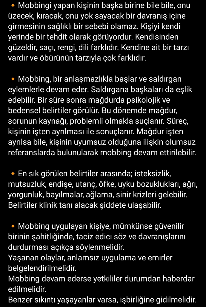 Mobbinge hiç uğradınız mı? Mobbinge uğrayan kişilere ne gibi tavsiyeler verirsiniz?