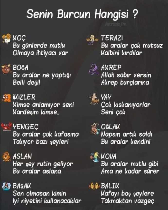 Burcunuza göre bu aralar nasılsınız?