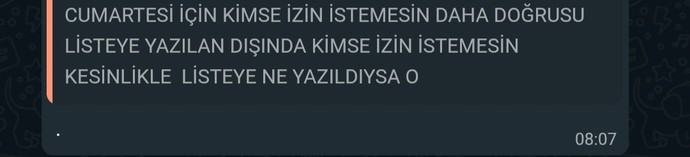 Cumartesi için izin istemiştim müdürden geçen haftadan söylemiştim bakarız dedi duruma göre bugün sabah sordum ayıp olmuşmudur?