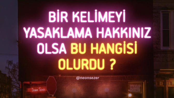 Bir kelimeyi yasaklama hakkınız olsaydı bu hangisi olurdu?