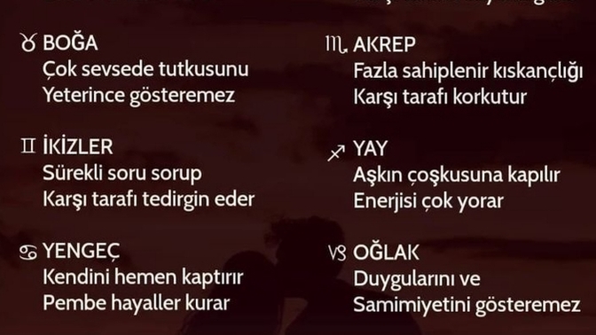 Burcuna göre sen aşık olduğunda hangi hataları yapıyorsun?
