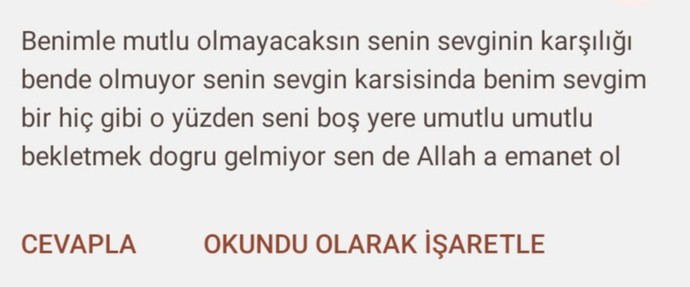 Bugün böyle bir mesaj aldım?