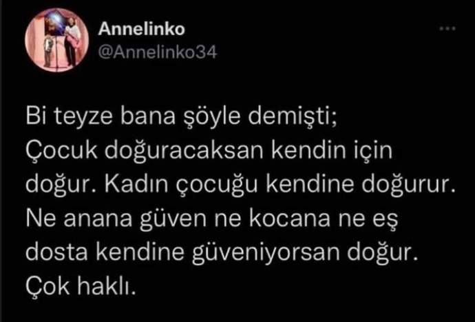 Sizce  kadın çocuğu kendine mi doğurur ?
